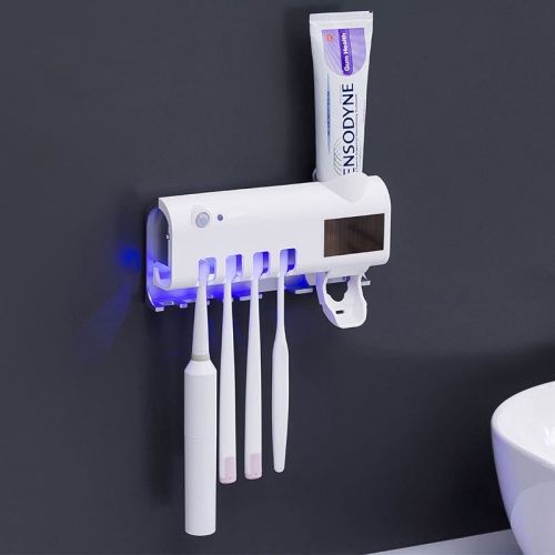 Ультрафиолетовый стерилизатор для зубных щеток Настенный держатель для зубных щеток для ванной комнаты (белый)