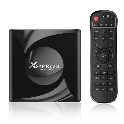 X88 Pro 13 Android 13.0 Smart TV Box с пультом дистанционного управления, четырехъядерный процессор RK3528, 4 ГБ + 128 ГБ (EU Plug)