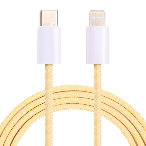 20 Вт PD USB-C / Type-C до 8-контактного кабеля передачи данных, длина кабеля: 1 м (желтый)