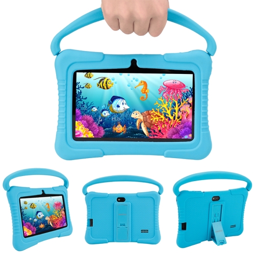 Портативный детский планшет V88, 7 дюймов, 2 ГБ + 32 ГБ, Android 10, четырехъядерный процессор Allwinner A100, поддержка родительского контроля, Google Play (синий)