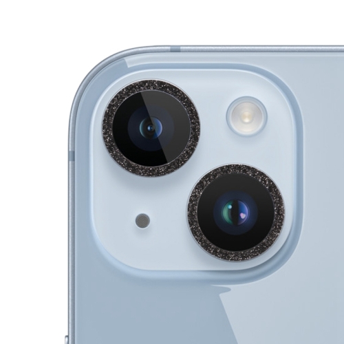 Пленка для объектива камеры из закаленного стекла с блестящим кольцом для iPhone 15 Pro / 15 Pro Max (черная)