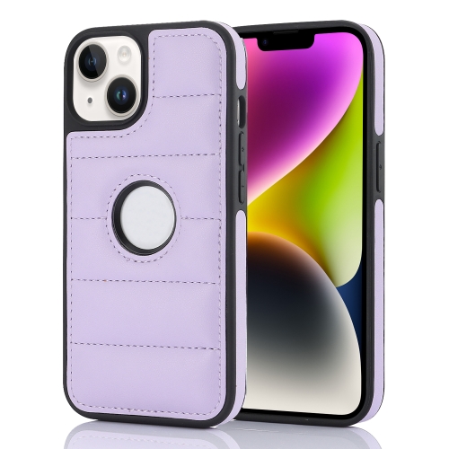 Чехол для телефона из искусственной кожи с полым вырезом в виде ключа фортепиано (светло-фиолетовый) для iPhone 14 Plus