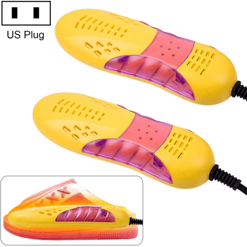 Многофункциональная бытовая мультяшная осушающая дезодорирующая сушилка для обуви с подсветкой, вилка США (желтая)