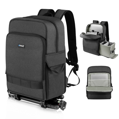 PULUZ Outdoor Portable Camera Двойной рюкзак для ноутбука Сумка для ноутбука (черный)