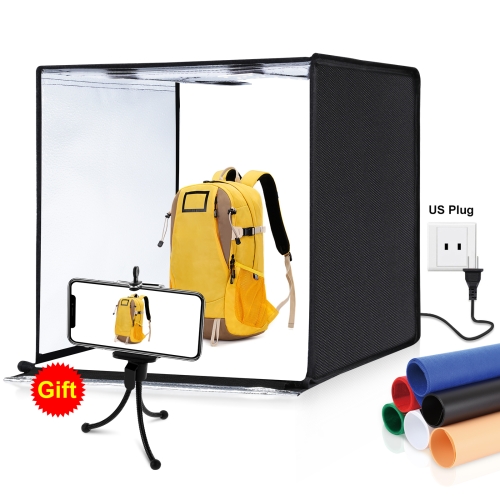 Puluz Photo Studio Light Box Portable 60 x 60 x 60 см Световой палатки LED 5500K Белый свет Dimmable Mini 36W фотография студии палатки набор с 6 съемными фонами (черный оранжевый белый зеленый синий красный)