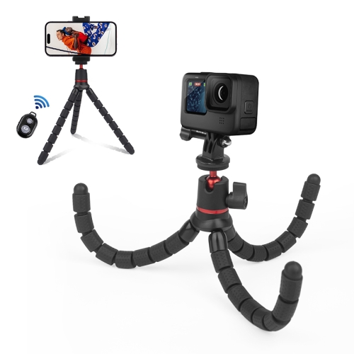 Гибкий держатель штатива PULUZ Mini Octopus с дистанционным управлением для зеркальных камер, GoPro, мобильного телефона