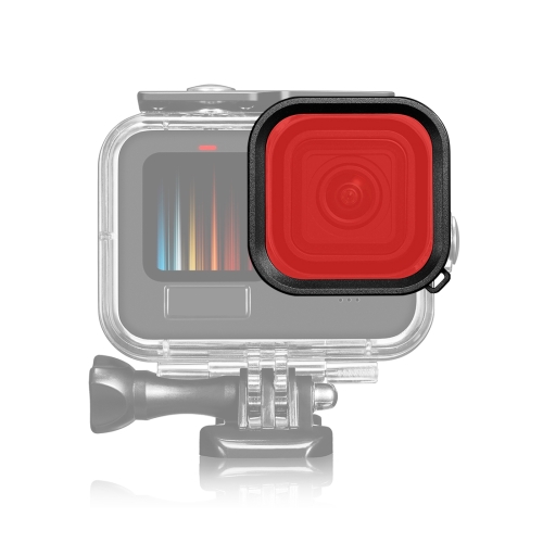 Для GoPro HERO12 черный/11 черный/10 черный/9 черный PULUZ квадратный корпус цветной фильтр для объектива для дайвинга (красный)