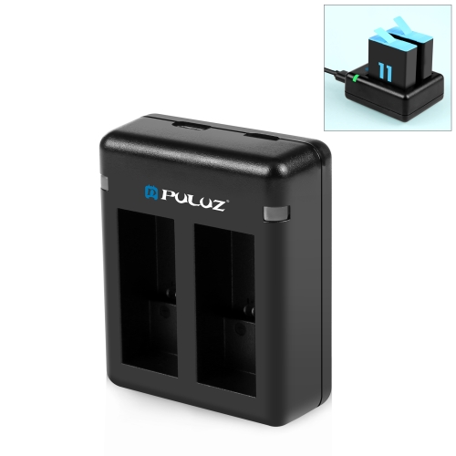 USB-зарядное устройство PULUZ с двумя батареями для GoPro HERO12 Black/11 Black/10 Black/9 Black (Black)