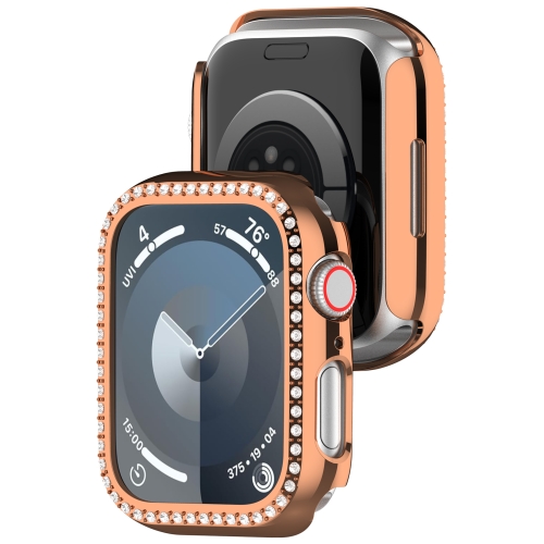Корпус для часов Apple Watch Series 9, 41 мм, полый с бриллиантами (розовое золото)