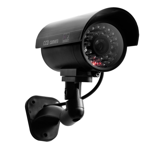 Водонепроницаемая камера видеонаблюдения IP66 с мигающим светодиодом для реалистичного поиска охранной сигнализации (черный)