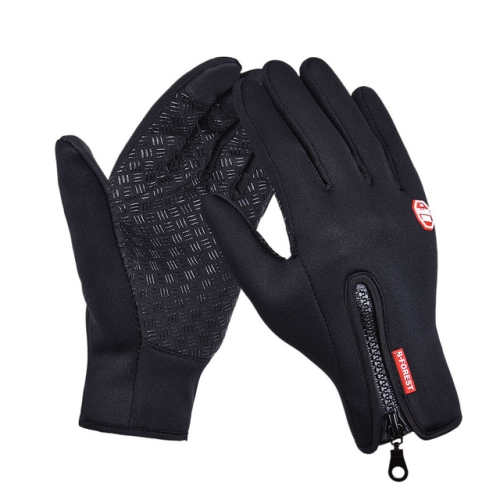Спорт на открытом воздухе Пешие прогулки Зимние кожаные мягкие теплые велосипедные перчатки для мужчин и женщин, размер: M (черный)