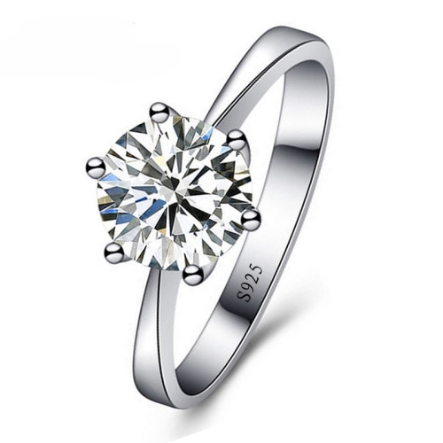 925 пробы серебро женщина CZ кристалл свадебные обручальные кольца на палец супер сверкающие ювелирные изделия с кубическим цирконием, размер кольца: 6