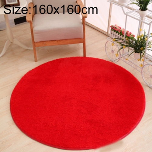 KSolid Round Carpet Мягкий флисовый коврик Противоскользящий коврик Дверные коврики для детской спальни, размер: Диаметр: 160 см (красный)