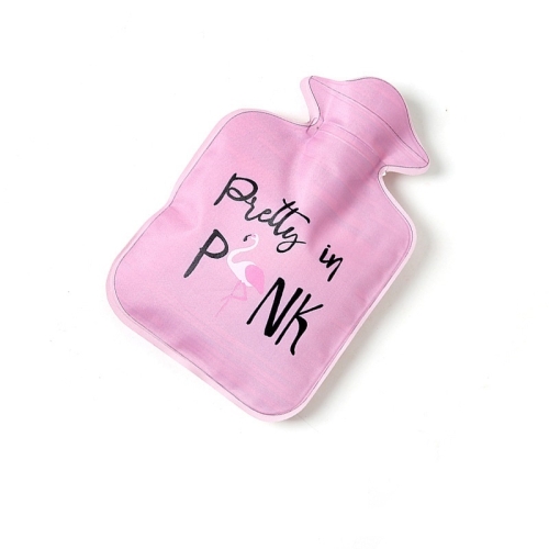 Мультяшный мини-мешок для горячей воды для нагнетания воды Портативный грелка для рук, цвет: розовый фламинго