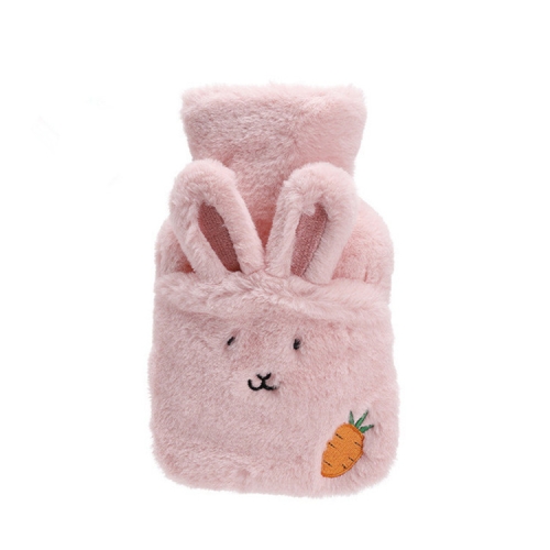 Плюшевый мешок с теплой водой Мультяшный кролик Флакон с горячей водой (розовый)