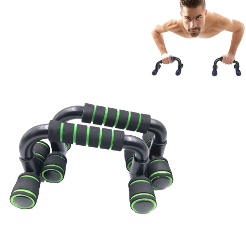 H-образный кронштейн для отжиманий Оборудование для фитнеса отжиманий Домашнее оборудование для увеличения груди в помещении (черный, зеленый)