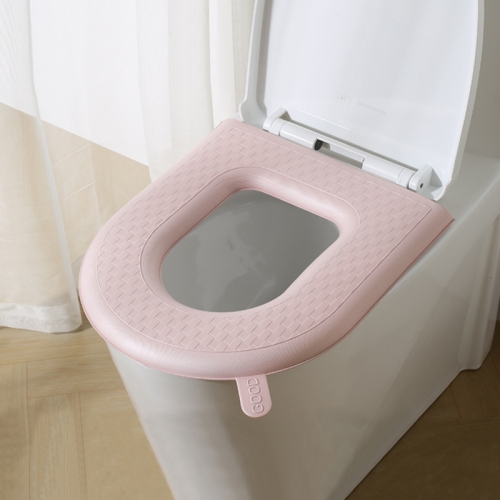 Бытовое утолщенное водонепроницаемое моющееся сиденье для унитаза, цвет: розовый