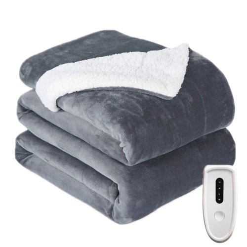 Интеллектуальное электрическое нагревательное одеяло с контролем температуры, размер: 70x100 см, USB-разъем (серо-белый)