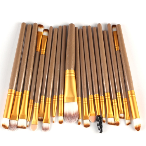 Набор кистей для макияжа с деревянной ручкой, 20 шт./компл., набор кистей для косметических инструментов (золото + кофе)