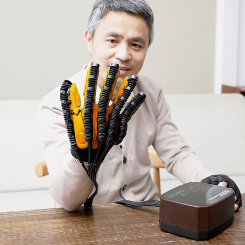 Интеллектуальное роботизированное реабилитационное перчаточное оборудование, с адаптером для вилки европейского стандарта, размер: XL (коричневый для правой руки)