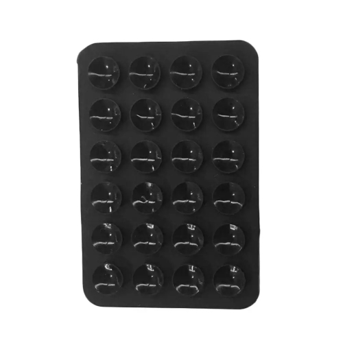 Силиконовые наклейки для мобильного телефона, 24 квадратных присоски, наклейки на заднюю панель мобильного телефона (черные)