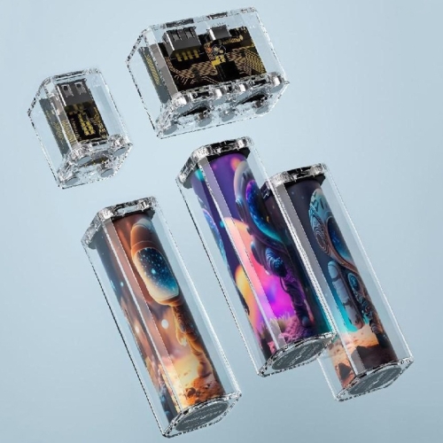 Портативное магнитное зарядное устройство для губной помады, моделирующее прозрачное мобильное устройство с быстрой зарядкой, характеристики: 2 зарядных устройства + 3 аккумулятора