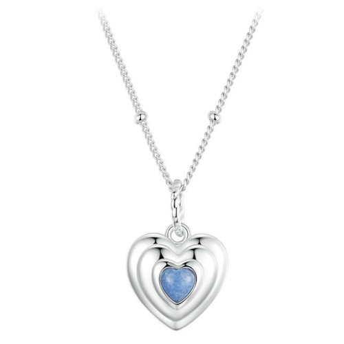 Ожерелье со светящимся сердечком любви из стерлингового серебра 925 пробы с платиновым покрытием (BSN375)
